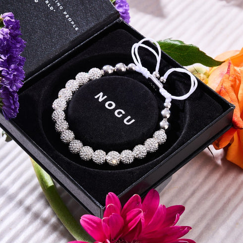 Cristal blanc d'hiver | Argent x Blanc | Bracelet Kikiballa
